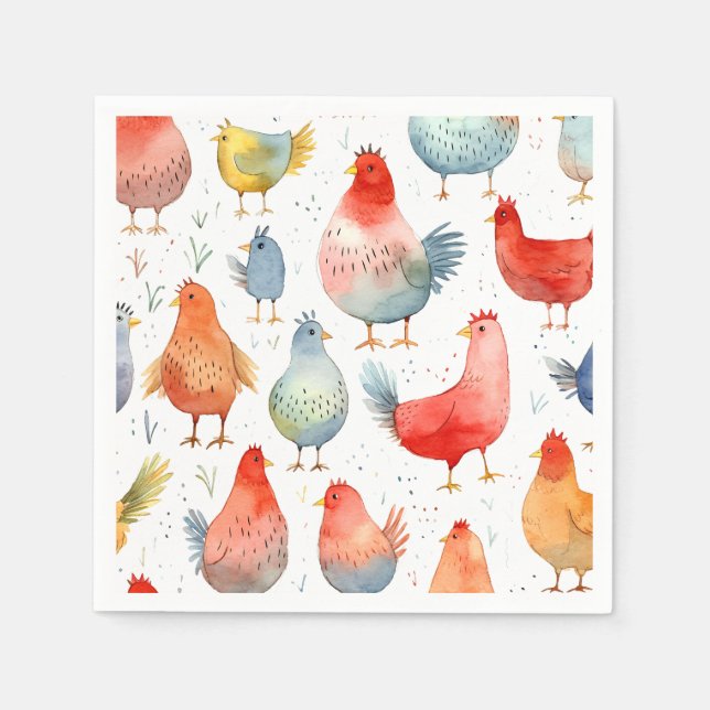 Farmhouse Chickens Napkin (Front)