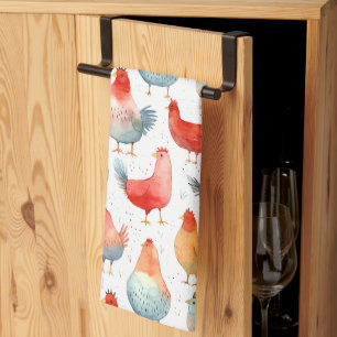 Farmhouse Chickens Tea Towel