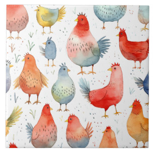 Farmhouse Chickens Tile