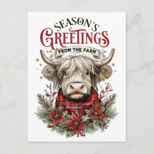 Farmhouse Christmas Card – Festive Cow 