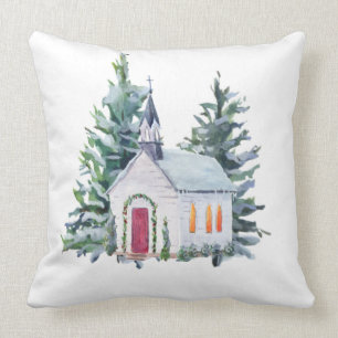 Farmhouse Christmas Church Cushion
