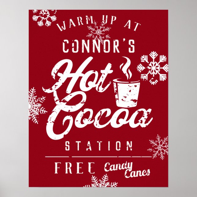 Farmhouse Christmas Custom Family Hot Cocoa Poster (Front)