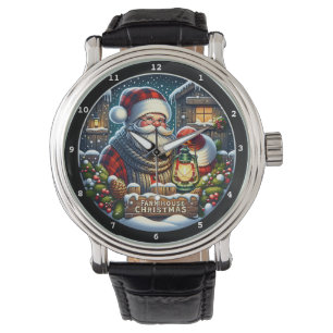 Farmhouse Christmas Eve" - Vintage Santa Wall  Watch