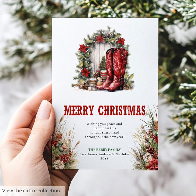 Farmhouse Christmas greeting card red green (Farmhouse Christmas greeting card red green

)