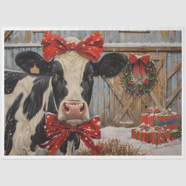 Farmhouse Christmas House Tissue Paper (Front)