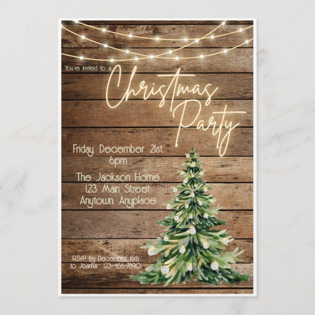 Farmhouse Christmas Party Invitation (Front)