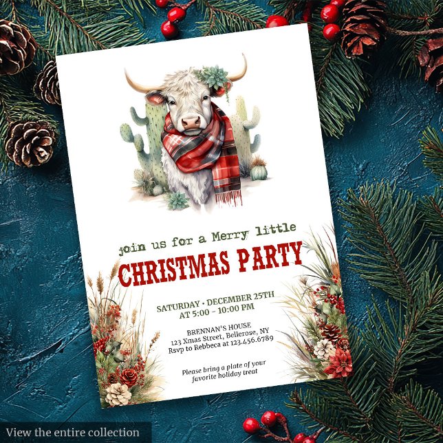 Farmhouse Christmas party printable red green  Invitation (Farmhouse Christmas party printable red green invite

)