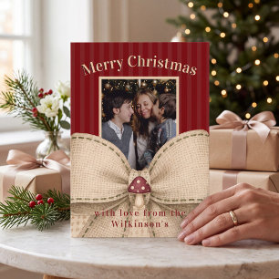 Farmhouse Christmas Photo Card with Mushroom