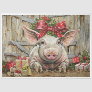 Farmhouse Christmas Pig Tissue Paper