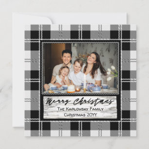 Farmhouse Christmas Plaid, One Photo Holiday Card