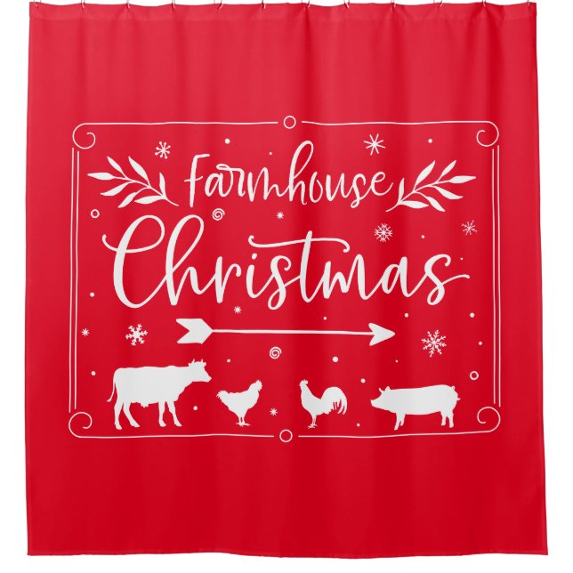 Farmhouse Christmas  Shower Curtain (Front)
