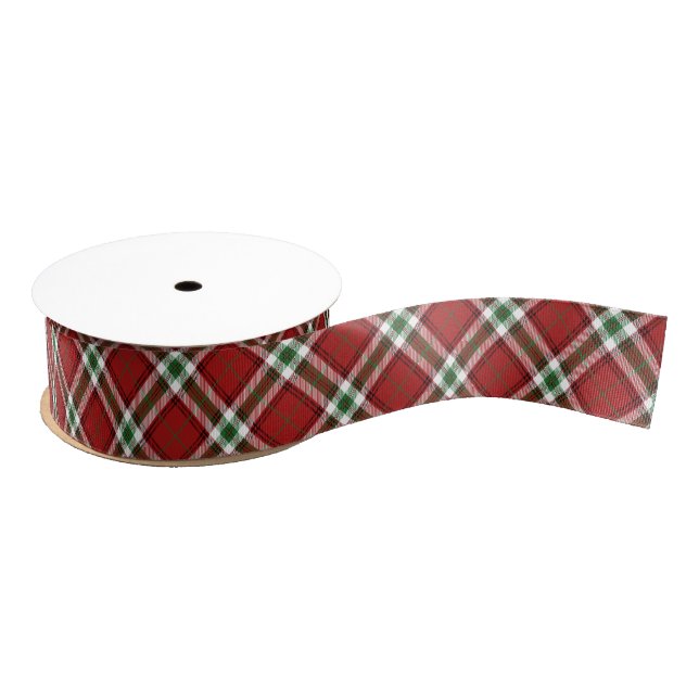 Farmhouse Christmas Tartan Plaid Red Green White Grosgrain Ribbon (Spool)