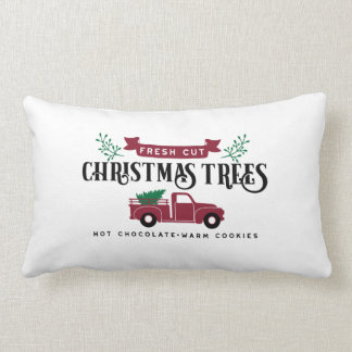 Farmhouse Christmas tree farm Lumbar Cushion