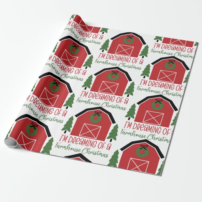 Farmhouse Christmas  Wrapping Paper (Unrolled)