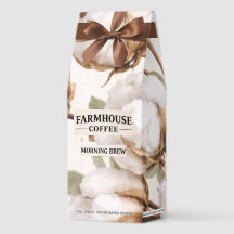 Farmhouse Coffee Cotton Botanical Rustic Coffee Ba
