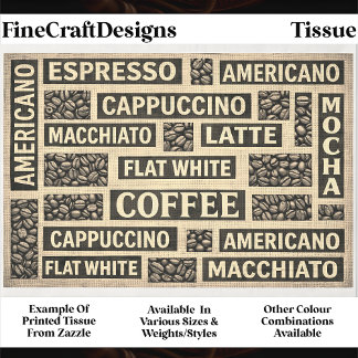 Farmhouse Coffee Lover Typography DC2 Decoupage Tissue Paper