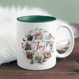 Farmhouse Collection Holiday Photo Collage Two-Tone Coffee Mug