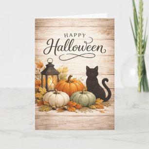 Farmhouse Colorful Pumpkins Halloween Card