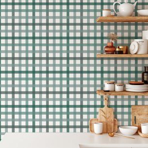 Farmhouse Colourful Retro Vintage Plaid Pattern Wallpaper