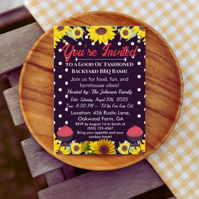 Farmhouse Cookout Invites – Grill & BBQ Pig-roast  (Creator Uploaded)