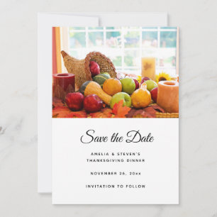 Farmhouse Cornucopia Harvest Table Save The Date