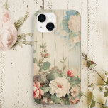 Farmhouse Cottage Rustic Floral on Barn Siding<br><div class="desc">Very pretty floral design featuring corner sprays of watercolor white and pink roses and wildflowers on rustic farmhouse weathered barn siding.</div>