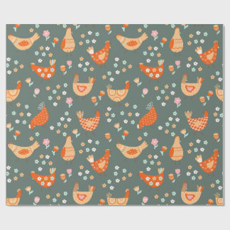 Farmhouse Country Folk Art Wrapping Paper