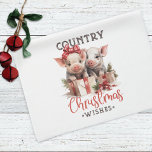 Farmhouse Cute Pigs Country Christmas  Tea Towel<br><div class="desc">Farmhouse Kitchen Towel.</div>