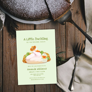 Farmhouse Duckling Hatching Soon Baby Shower Invitation