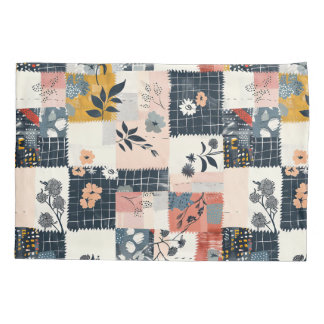 Farmhouse Elegance Whimsical Floral Patchwork Sham