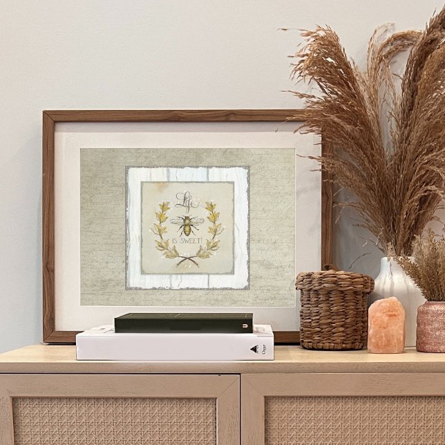 Farmhouse Fall Bee Wreath Foliage Wood Decoupage Tissue Paper (Creator Uploaded)