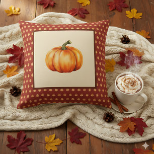 Farmhouse Fall Decor with Pumpkin - Retro Autumn  Cushion