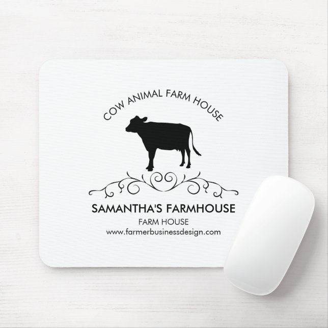 farmhouse Farm Cow Silhouette Mouse Mat (With Mouse)
