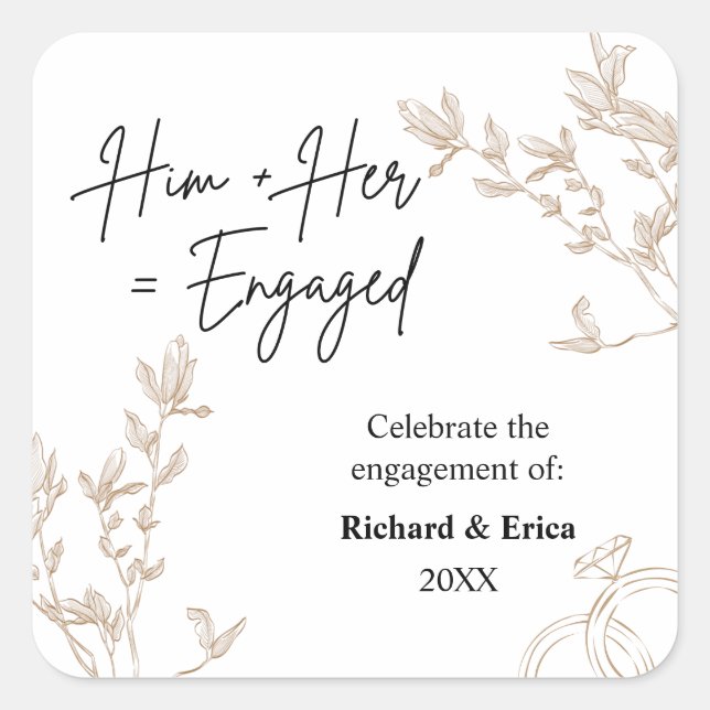 Farmhouse Fields Engagement Announcement Stickers (Front)