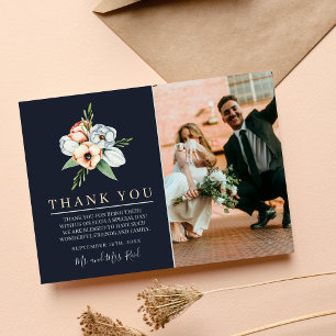 Farmhouse Floral Anemone Greenery Thank You Card