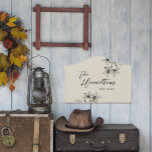 Farmhouse Floral Custom Established Year  Door Sign<br><div class="desc">This sign features a digitally hand illustrated floral design on a neutral beige background. Easily customise this sign using the personalisation feature. Perfect for Wedding gifts,  couples first Christmas gifts,  or housewarmings.</div>