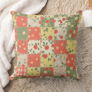 Farmhouse Floral Patchwork Pattern Cushion