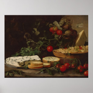Farmhouse food table - still life painting  poster
