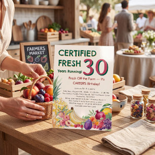 Farmhouse Fresh 30 Years Running Birthday Invitation