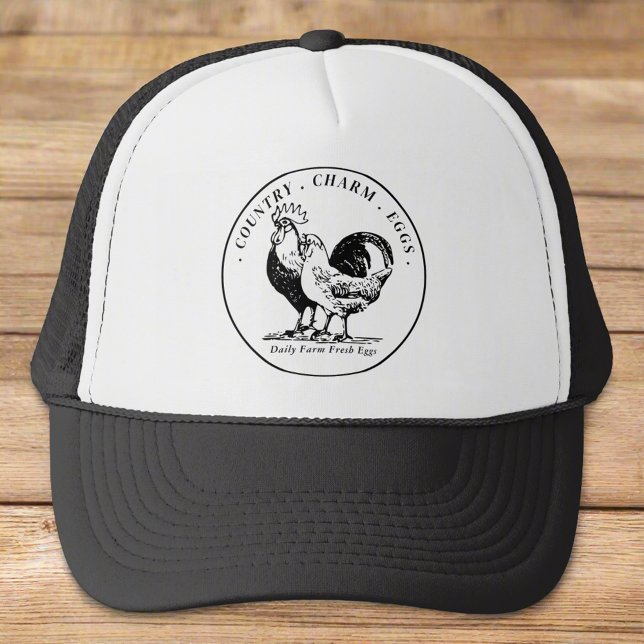 Farmhouse Fresh Eggs Chicken Vintage  Trucker Hat (Creator Uploaded)