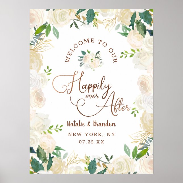 Farmhouse Fresh Happily Ever After Reception Sign (Front)