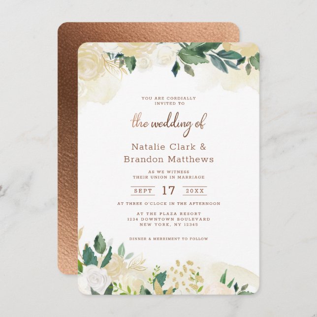 Farmhouse Fresh Rustic Country Autumn Wedding Invitation (Front/Back)