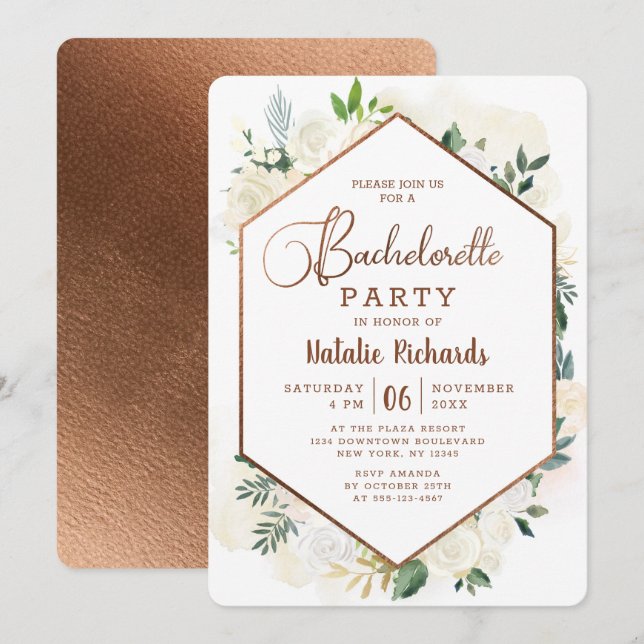 Farmhouse Fresh Rustic Country Bachelorette Party Invitation (Front/Back)