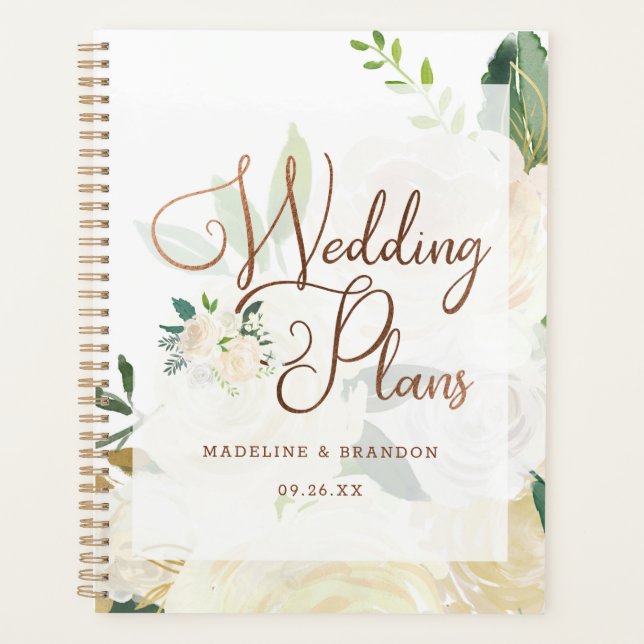 Farmhouse Fresh Rustic Country Fall Wedding Plans Planner (Front)