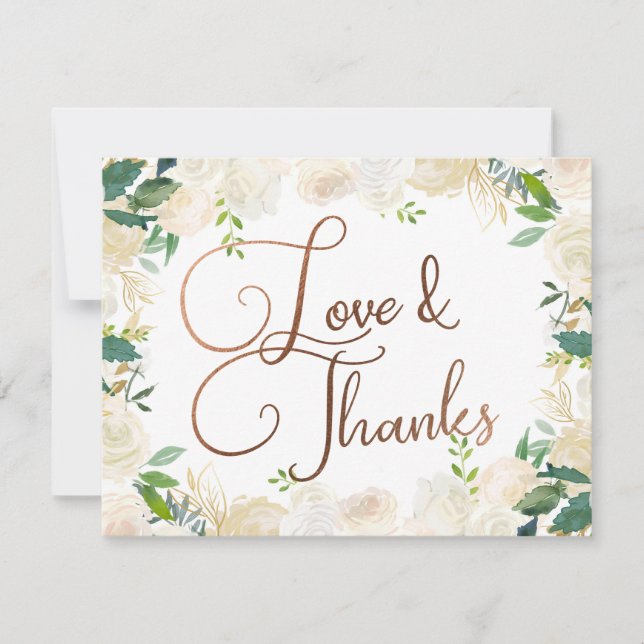 Farmhouse Fresh Rustic Country Love and Thanks Thank You Card (Front)