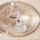 Farmhouse Fresh Rustic Country Mother of the Bride Wine Charm<br><div class="desc">Farmhouse Fresh Rustic Country Floral Watercolor Lush Flower Design with greenery, Vines, Leaves, Foliage, and copper foil accents. Subtle soft colours of ivory, white, blush pink, and butter yellow. A cottage chic look perfect for a spring, summer, or fall wedding at your homestead, farm, or barn venue. A classic shabby...</div>