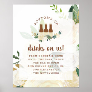 Farmhouse Fresh Rustic Country Open Bar Table Sign