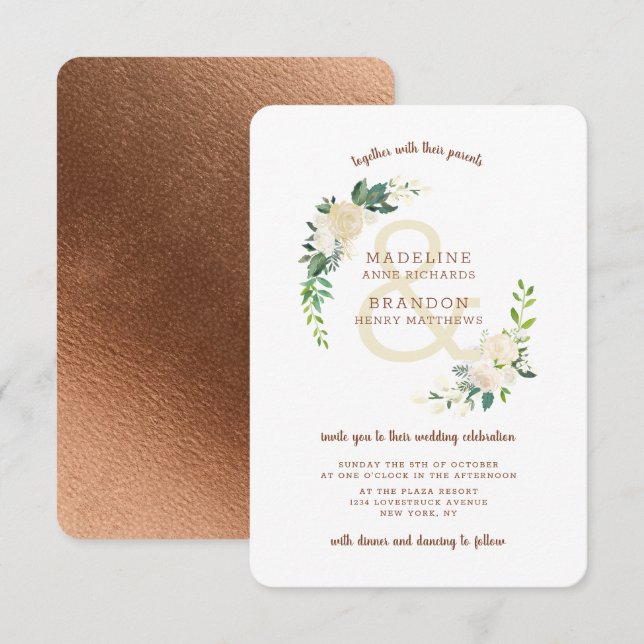 Farmhouse Fresh Rustic Country Wreath Wedding Invitation (Front/Back)