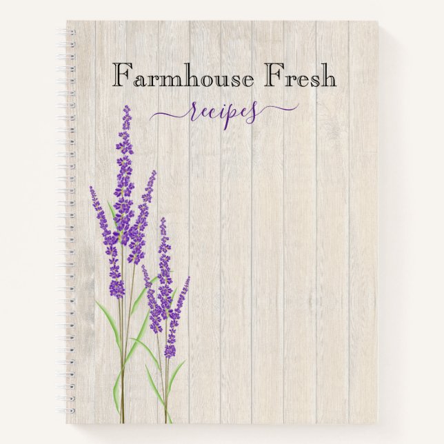 Farmhouse Fresh | Rustic Lavender Recipe Notebook (Front)