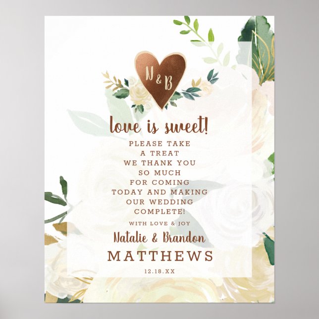 Farmhouse Fresh Rustic Love is Sweet Wedding Sign (Front)